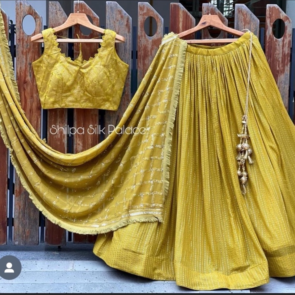 Yellow Lehenga Choli Indian Set